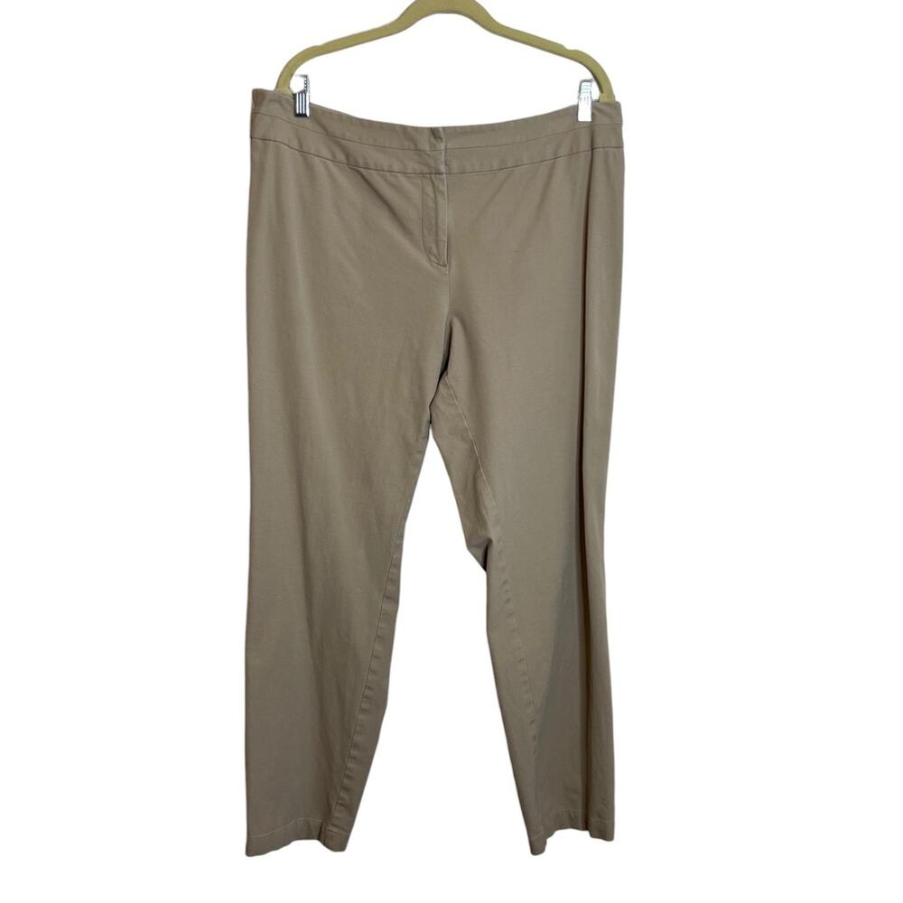J Jill Stretch Womens Casual Ankle Pants Size 16 Beige Straight Leg